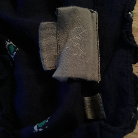 Vanessa Virginia Anthro Blue Long Sleeve Floral Jeweled Top Blouse - Picture 3 of 3